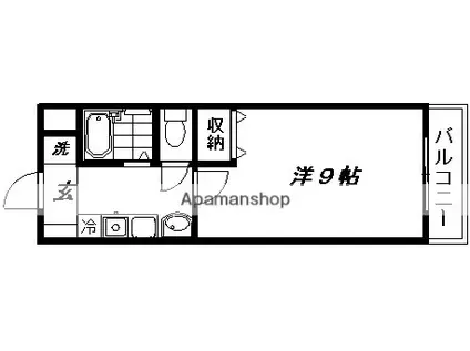 ボヌール広野(1K/2階)の間取り写真