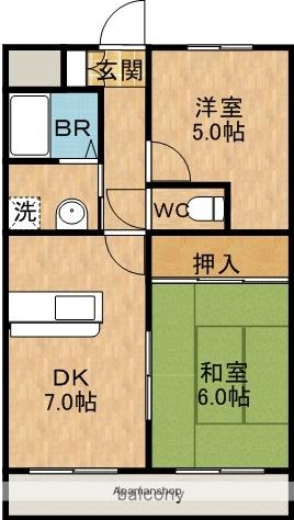 カーサヒラキ(2DK/3階)の間取り写真