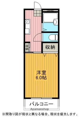 グラフィーネ槇島(1K/2階)の間取り写真