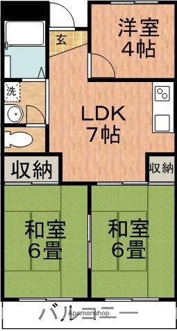 ラ・フォーレKEGO(3DK/2階)の間取り写真