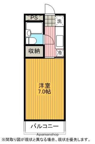 ハイツ池本Ⅱ(1K/1階)の間取り写真