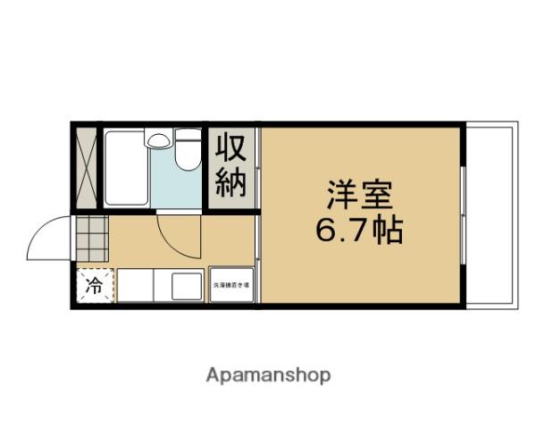 リバーサイド安井(1K/2階)の間取り写真