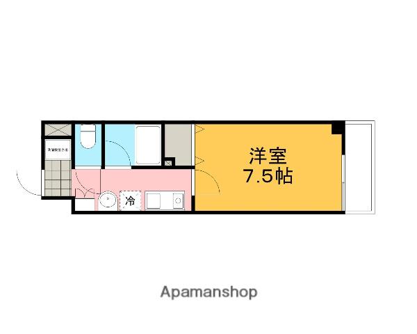 紫野ユー・ピー・ディービル(1K/2階)の間取り写真