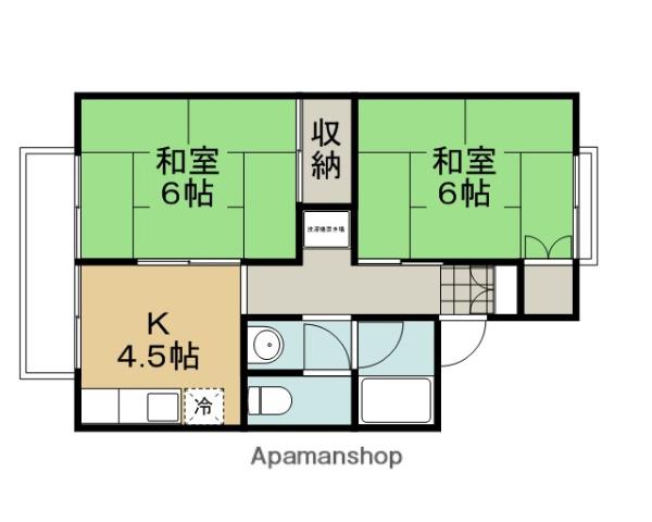 セジュール今原(2K/2階)の間取り写真