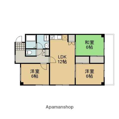 メゾンミソノ(3LDK/5階)の間取り写真