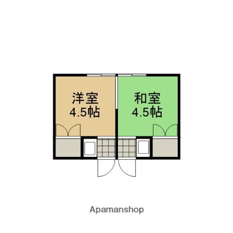 京都市烏丸線 北大路駅 徒歩32分 4階建 築53年(2K/3階)の間取り写真