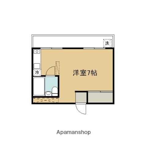 ヤングリーブス(1K/1階)の間取り写真