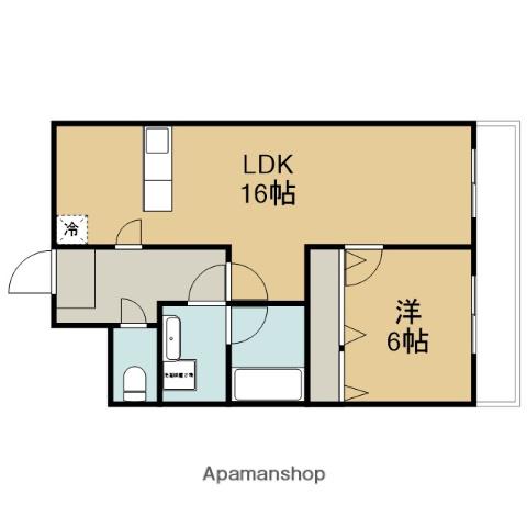 京都市烏丸線 北山駅(京都) 徒歩31分 3階建 築39年(1LDK/2階)の間取り写真