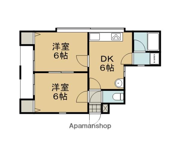 パルティールステージ・Ⅰ(2DK/3階)の間取り写真