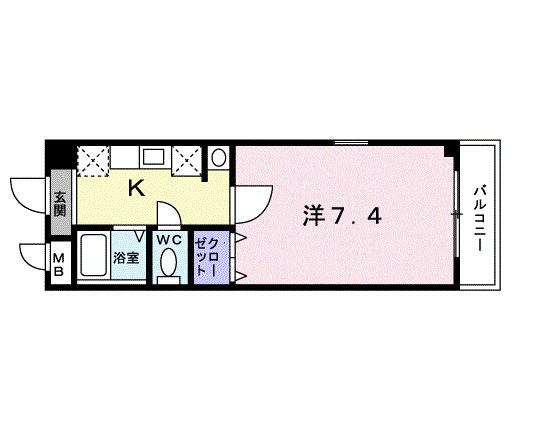 メゾンリーヴ(1K/1階)の間取り写真