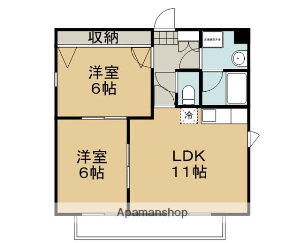 スクエアコート(2LDK/3階)の間取り写真
