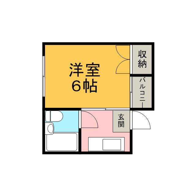 グリーンヒル北山(1K/2階)の間取り写真