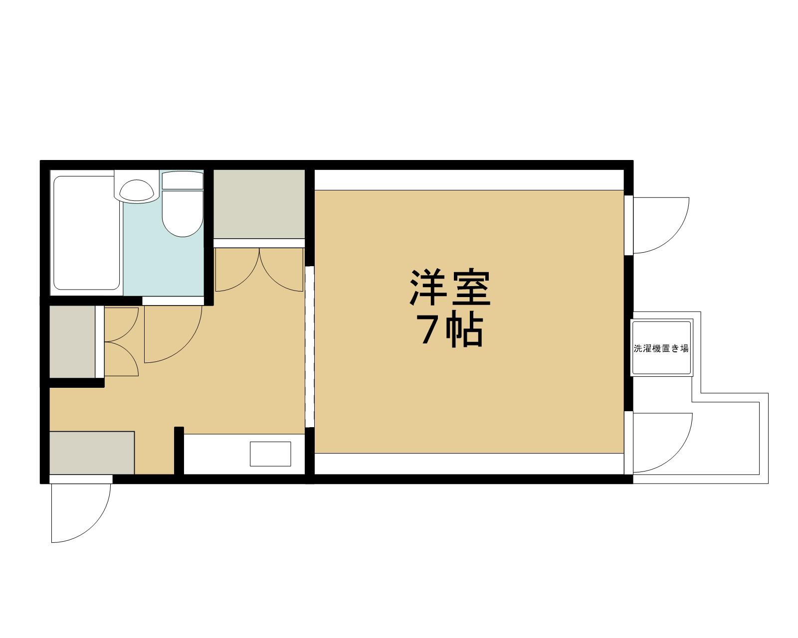 ハイツおおくら(1K/2階)の間取り写真