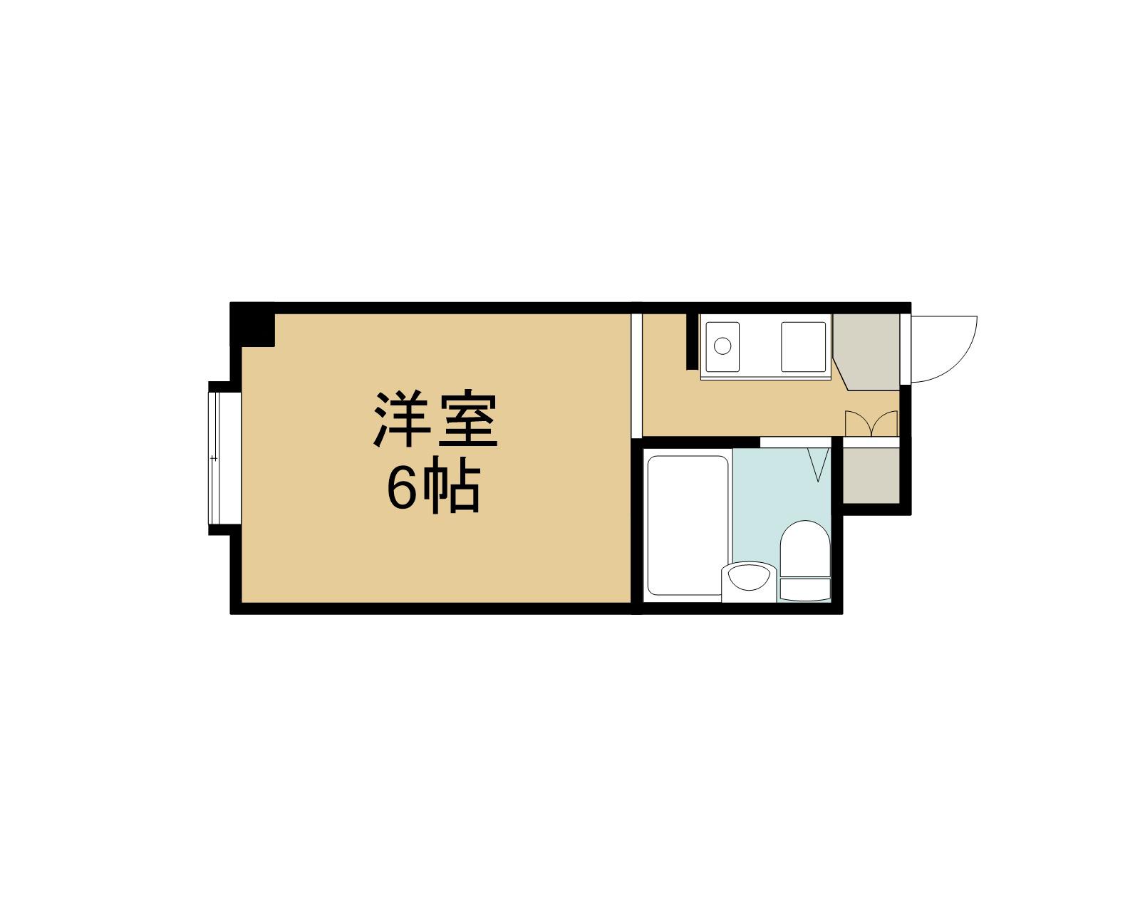 嘉門ハイツ(1K/1階)の間取り写真