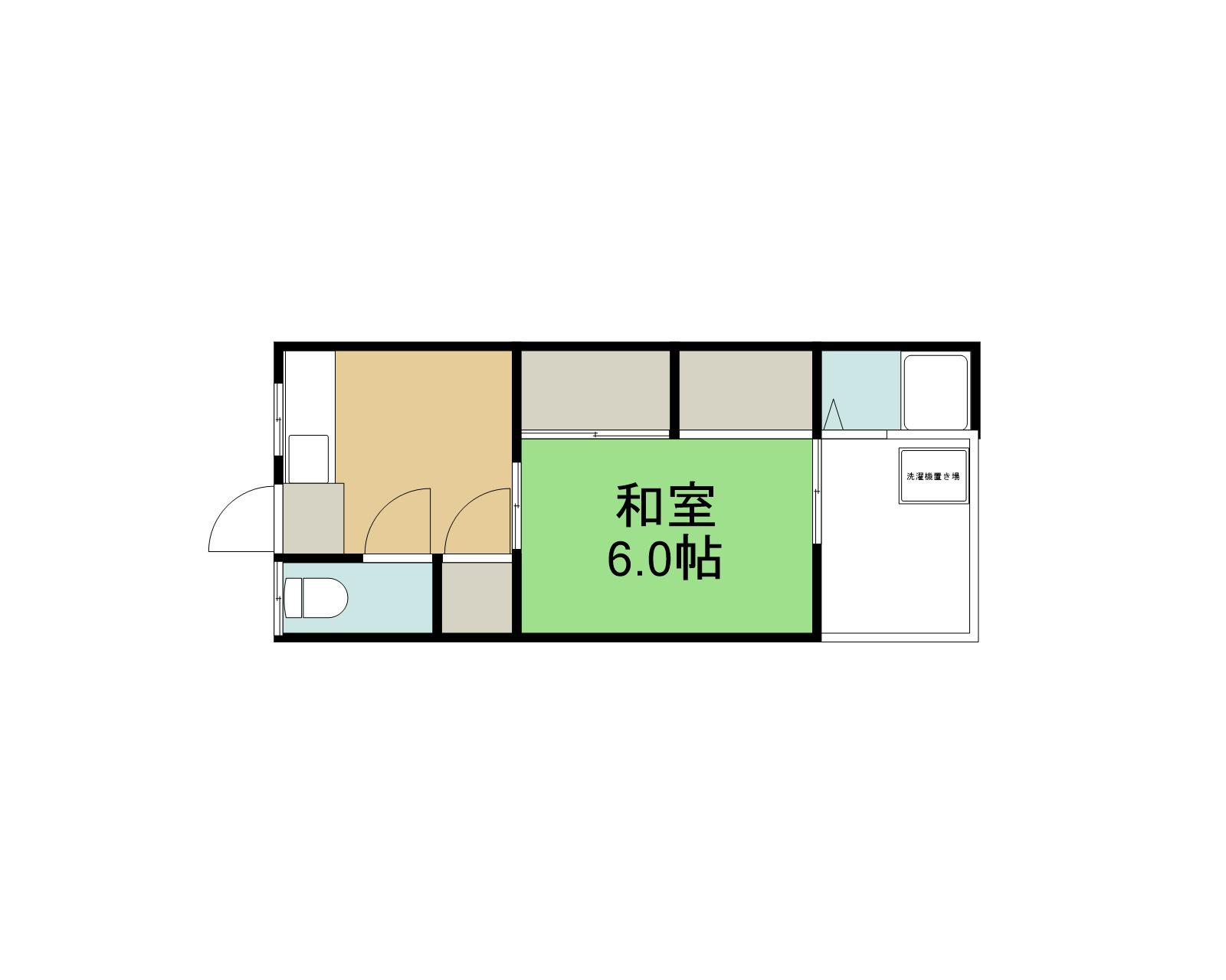 西野荘(1K/1階)の間取り写真