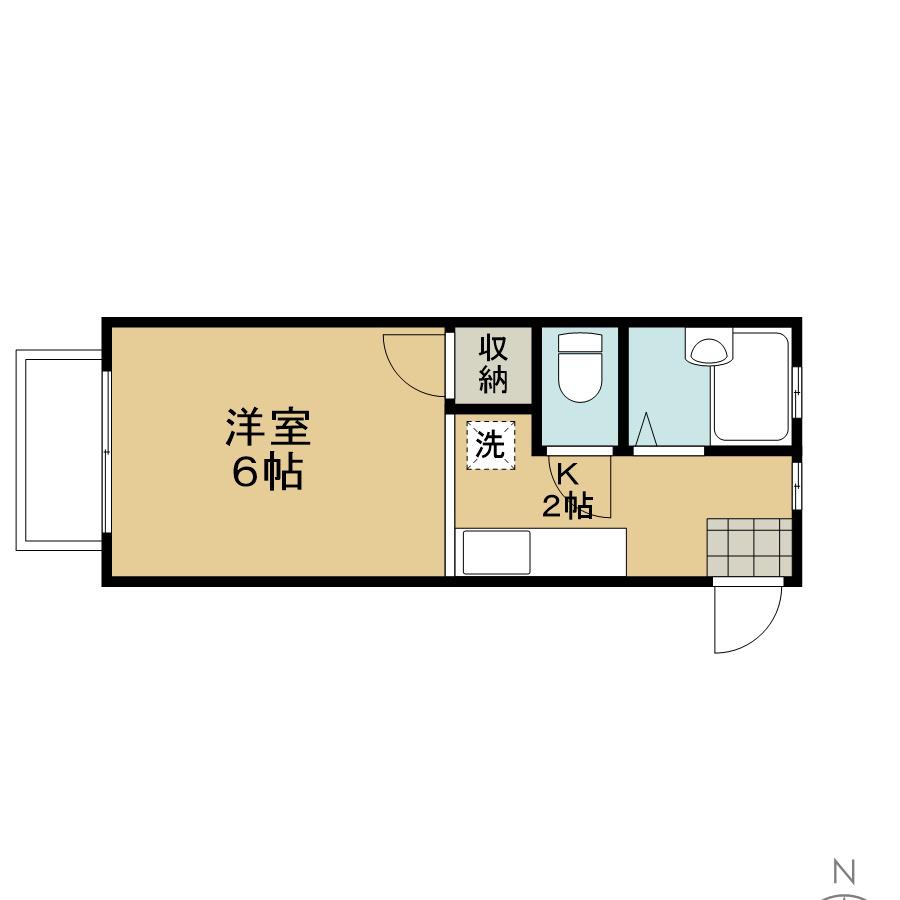 プレジール・ウエダ(1K/1階)の間取り写真