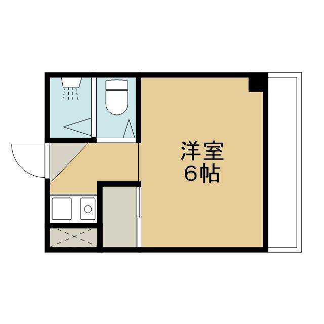 紫野ビル(1K/3階)の間取り写真