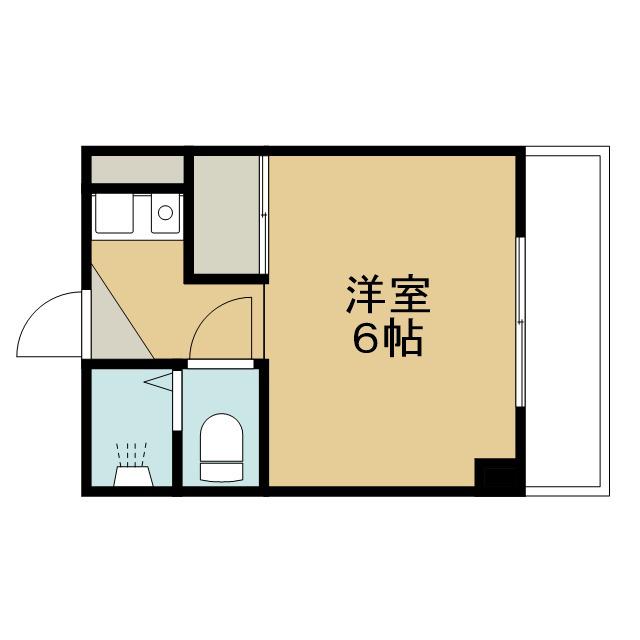 紫野ビル(1K/3階)の間取り写真