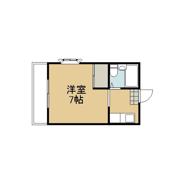 パレスJ(1K/3階)の間取り写真