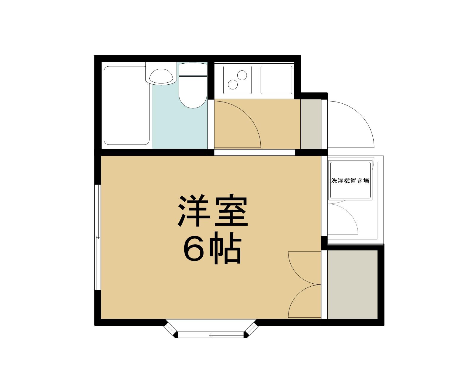 グリーンヒル北山(1K/3階)の間取り写真