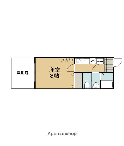 MESA VERDE北山Ⅱ(1K/1階)の間取り写真