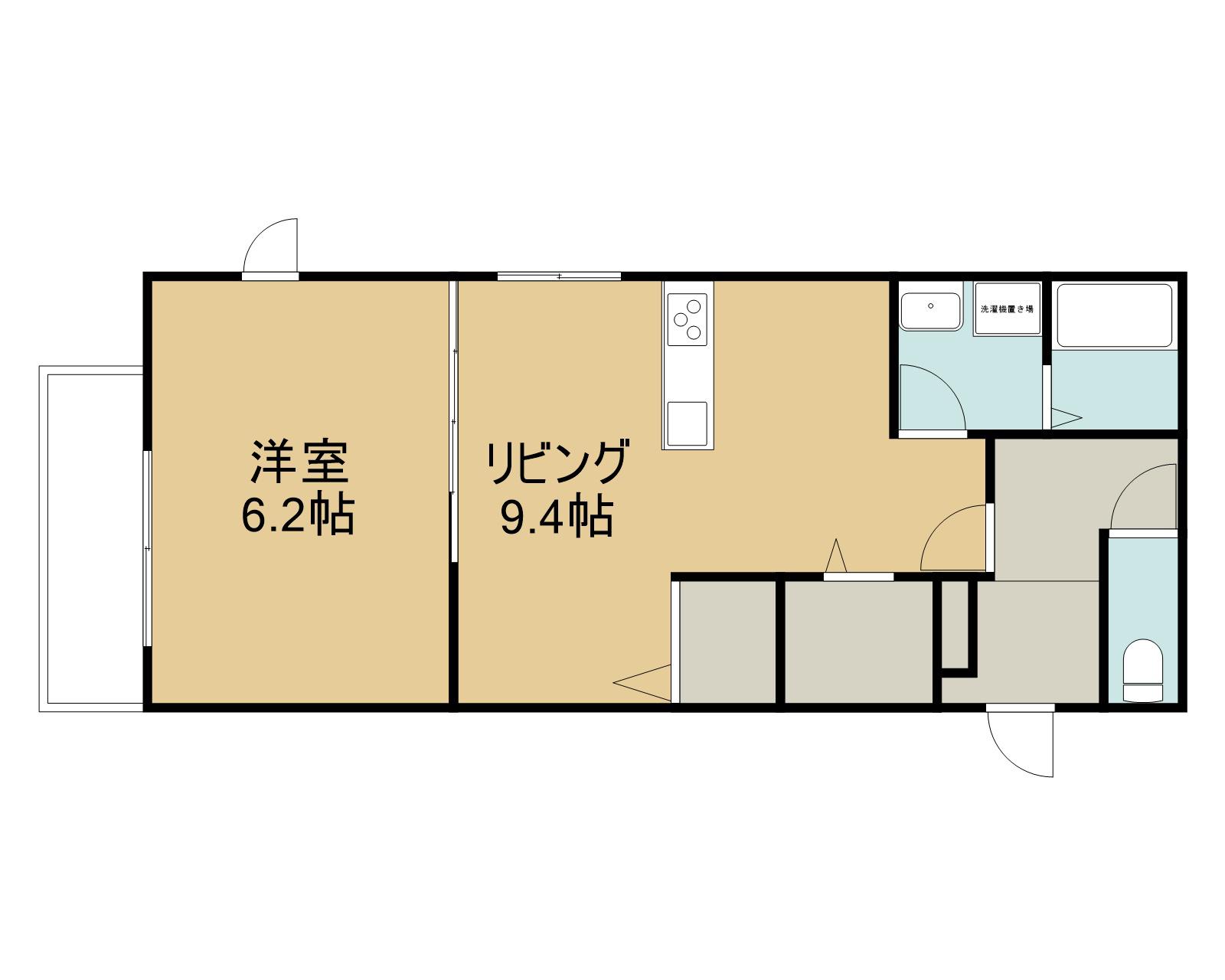 BOA VISTA(1LDK/1階)の間取り写真