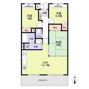 ヴィーブル岩倉(3LDK/1階)の間取り写真