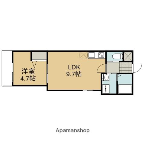 サクシード宝ヶ池(1LDK/1階)の間取り写真