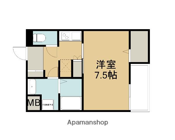 ビエノス京都紫竹(1K/2階)の間取り写真