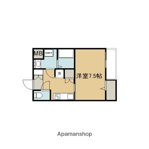 ビエノス京都紫竹(1K/3階)の間取り写真
