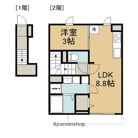 CASA OLIVE(1LDK/2階)の間取り写真