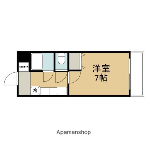 サンハイツ大新(1K/4階)の間取り写真