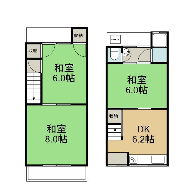 大宮西総門口町テラスハウス(3DK)の間取り写真