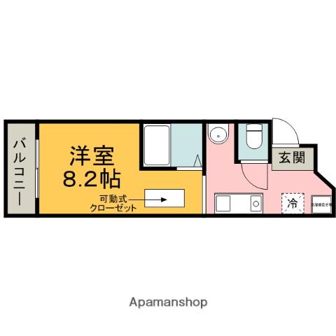 サンセール紫野(1K/3階)の間取り写真