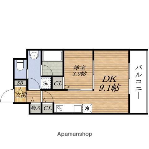 小西マンション(1DK/5階)の間取り写真