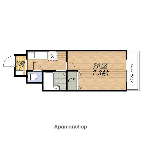 ピュアフォレスト(1K/2階)の間取り写真