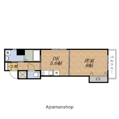パストラーレESAKA(1DK/10階)の間取り写真