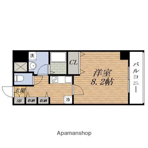 ドライバウムESAKA(1K/8階)の間取り写真