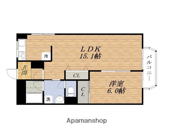 グリースシャトー桃山台(1LDK/5階)の間取り写真