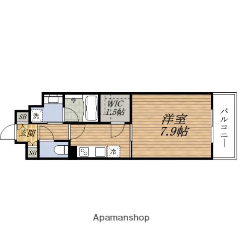 アビティESAKA(1K/8階)の間取り写真