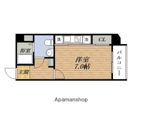 ドゥーエESAKAⅠ(ワンルーム/8階)の間取り写真