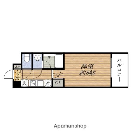 パークフラッツESAKA(1K/8階)の間取り写真