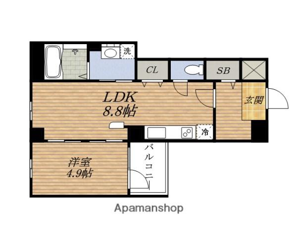 レジデンス TAKASHINA(1LDK/2階)の間取り写真
