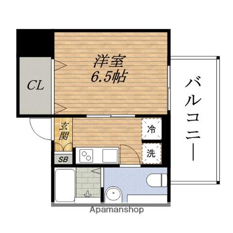 オリエンタルESAKA(1K/13階)の間取り写真
