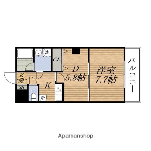 レフィーナカルムESAKA(1DK/6階)の間取り写真