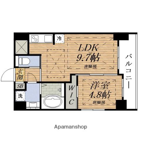 NH江坂Ⅲ(1LDK/12階)の間取り写真