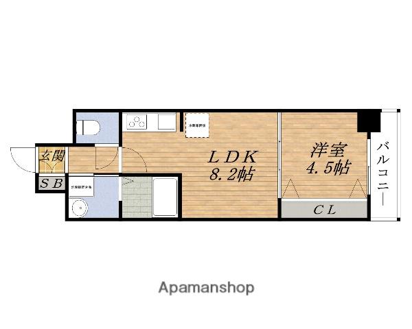 セノアタワー新大阪旧グランルクレ新大阪(1LDK/4階)の間取り写真