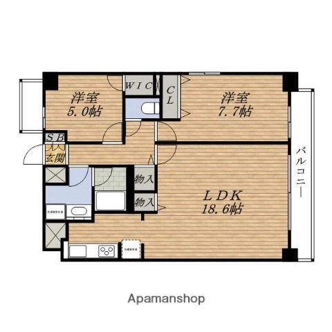 セノアタワー新大阪旧グランルクレ新大阪(2LDK/12階)の間取り写真