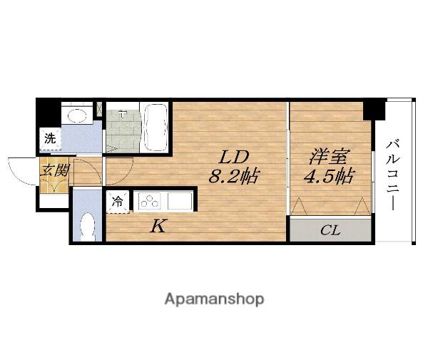 セノアタワー新大阪旧グランルクレ新大阪(1LDK/6階)の間取り写真