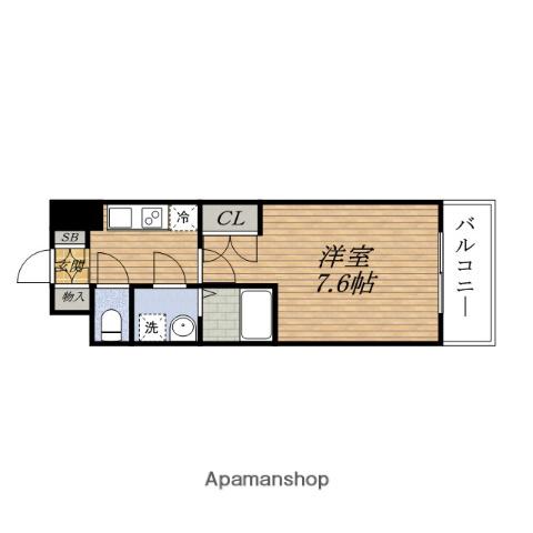 WGB ESAKA(1K/4階)の間取り写真